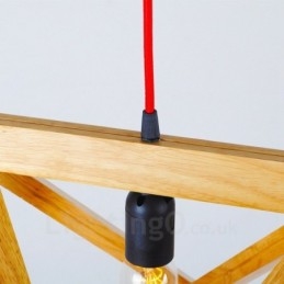 Moderne Og Moderne Pendellampe I Tre Med 1 Lys Og Treskjerm