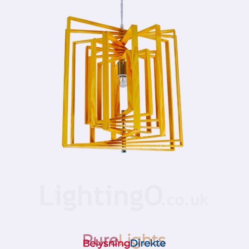 1 Lyskaster Moderne, Samtidskunstnerisk Nordisk Stil Pendellampe Med Treskjerm