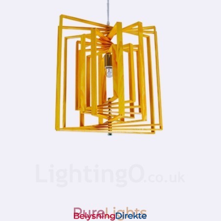 1 Lyskaster Moderne, Samtidskunstnerisk Nordisk Stil Pendellampe Med Treskjerm