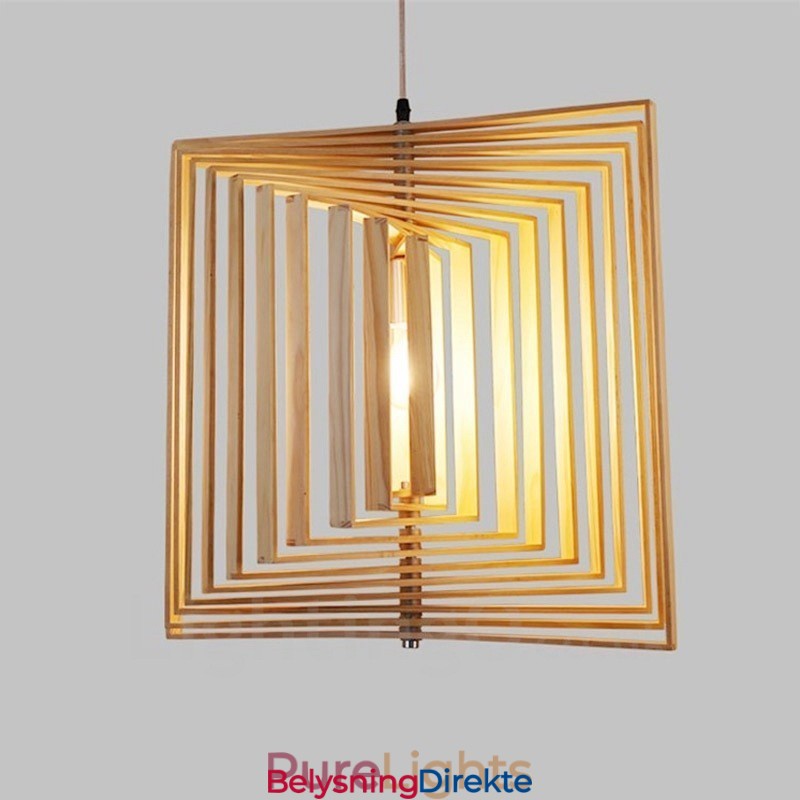 1 Lyskaster Moderne, Samtidskunstnerisk Nordisk Stil Pendellampe Med Treskjerm