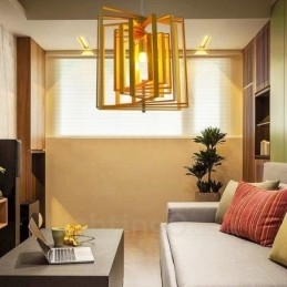 1 Lyskaster Moderne, Samtidskunstnerisk Nordisk Stil Pendellampe Med Treskjerm