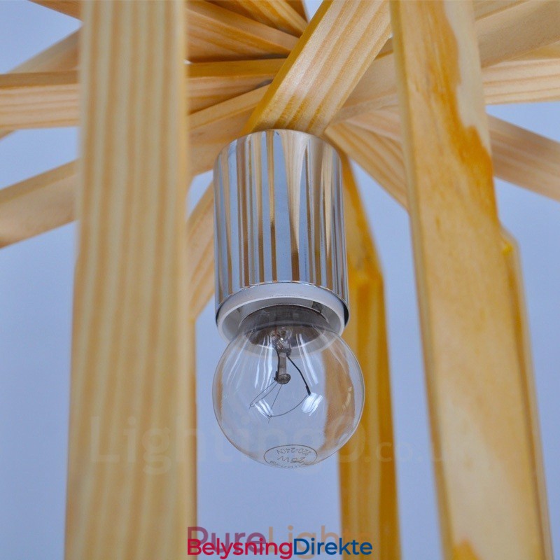 1 Lyskaster Moderne, Samtidskunstnerisk Nordisk Stil Pendellampe Med Treskjerm