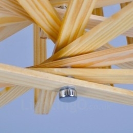 1 Lyskaster Moderne, Samtidskunstnerisk Nordisk Stil Pendellampe Med Treskjerm