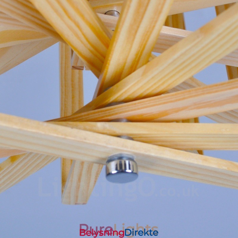 1 Lyskaster Moderne, Samtidskunstnerisk Nordisk Stil Pendellampe Med Treskjerm