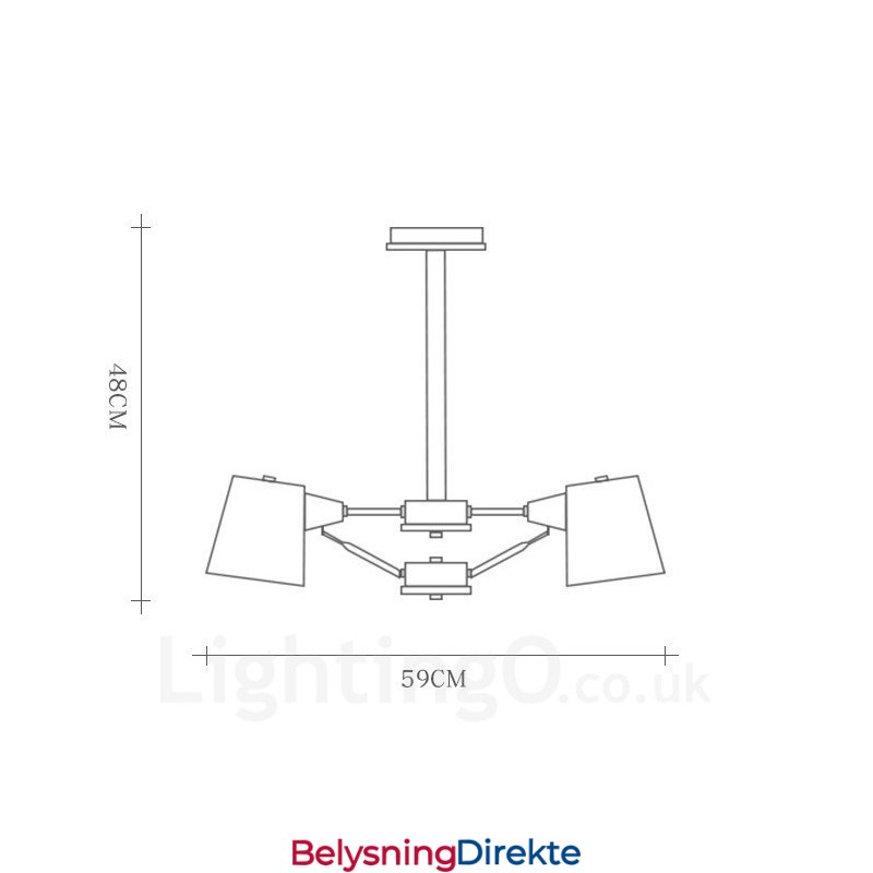 4-Lyss Tre Moderne Samtidskunstnerisk Nordisk Stil Pendellampe Med Jernskjerm