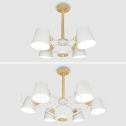 4-Lyss Tre Moderne Samtidskunstnerisk Nordisk Stil Pendellampe Med Jernskjerm