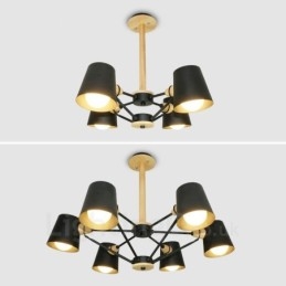 4-Lyss Tre Moderne Samtidskunstnerisk Nordisk Stil Pendellampe Med Jernskjerm