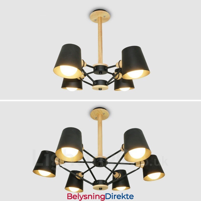 4-Lyss Tre Moderne Samtidskunstnerisk Nordisk Stil Pendellampe Med Jernskjerm