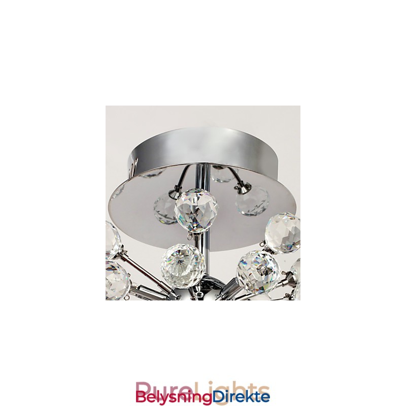 Moderne Samtids Krystall Mini-Style Krom Metall Lysekrone Innfelt Montering