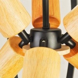 6 Lys Retro Vintage Pendellampe I Jern Med Jernskjerm