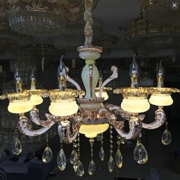 Europeisk Stil Høykvalitets Sinklegering Imitert Jadekrystallanheng