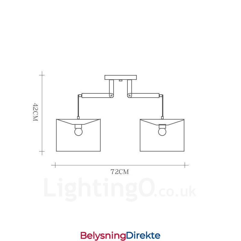 Moderne Og Moderne Pendellampe I Tre Med 2 Lys Og Stoffskjerm