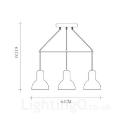 Moderne Pendellampe I Tre Med 5 Lys Og Jernskjerm