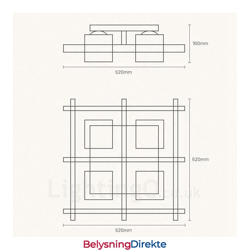4 Moderne, Samtidskunstnerisk Nordisk Stil, Innfelt Taklampe Med Glassskjerm