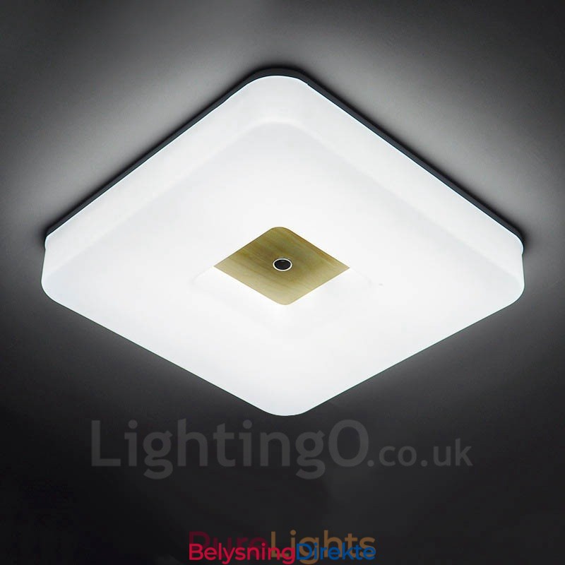 Moderne, Samtidskunstnerisk Nordisk Stil, Innfelt Taklampe Med Akrylskjerm