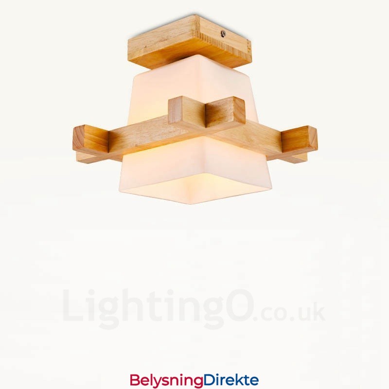 1 Lys Moderne Samtidskunstnerisk Nordisk Stil Innfelt Taklampe Med Glassskjerm