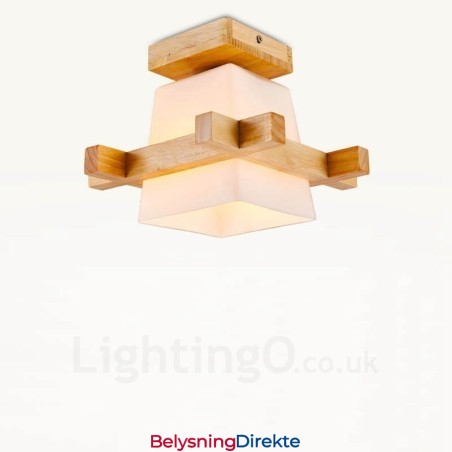 1 Lys Moderne Samtidskunstnerisk Nordisk Stil Innfelt Taklampe Med Glassskjerm