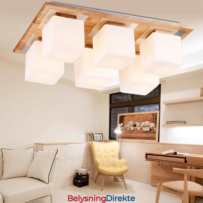 6 Moderne, Samtidskunstneriske Taklamper Med Glassskjerm