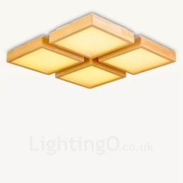 4 Moderne, Samtidskunstnerisk Nordisk Stil, Innfelt Taklampe Med Akrylskjerm