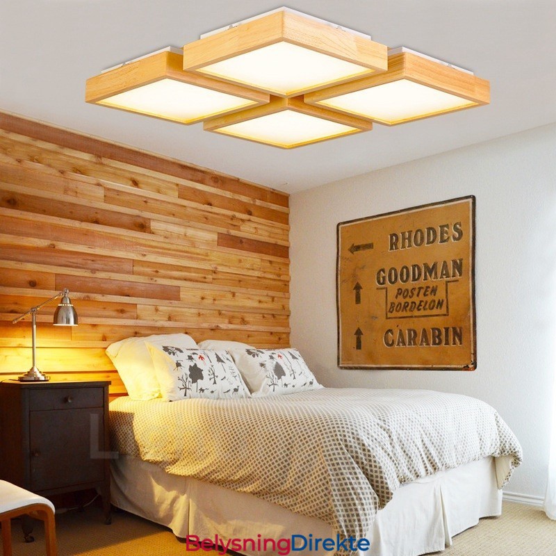 4 Moderne, Samtidskunstnerisk Nordisk Stil, Innfelt Taklampe Med Akrylskjerm