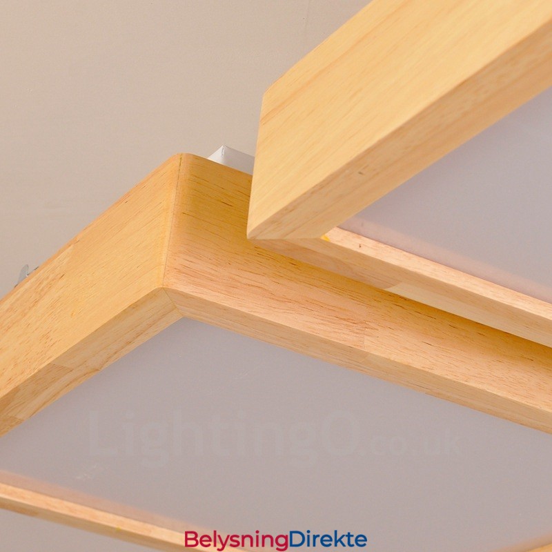 4 Moderne, Samtidskunstnerisk Nordisk Stil, Innfelt Taklampe Med Akrylskjerm