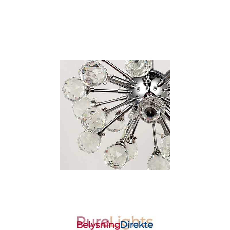 Moderne Samtids Krystall Mini-Style Krom Metall Lysekrone Innfelt Montering