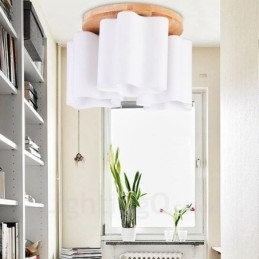 3 Moderne, Samtidskunstneriske Taklamper Med Innfelt Tak Og Glassskjerm