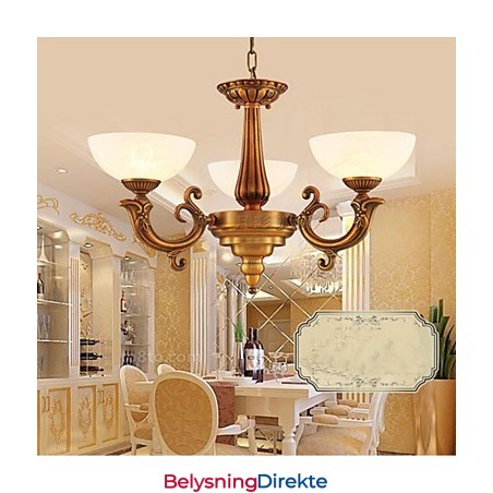 Kinesisk Stil Marmorlampe Lysekrone Full Kobberlampe Lysekrone