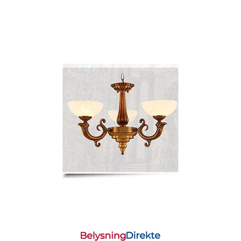 Kinesisk Stil Marmorlampe Lysekrone Full Kobberlampe Lysekrone