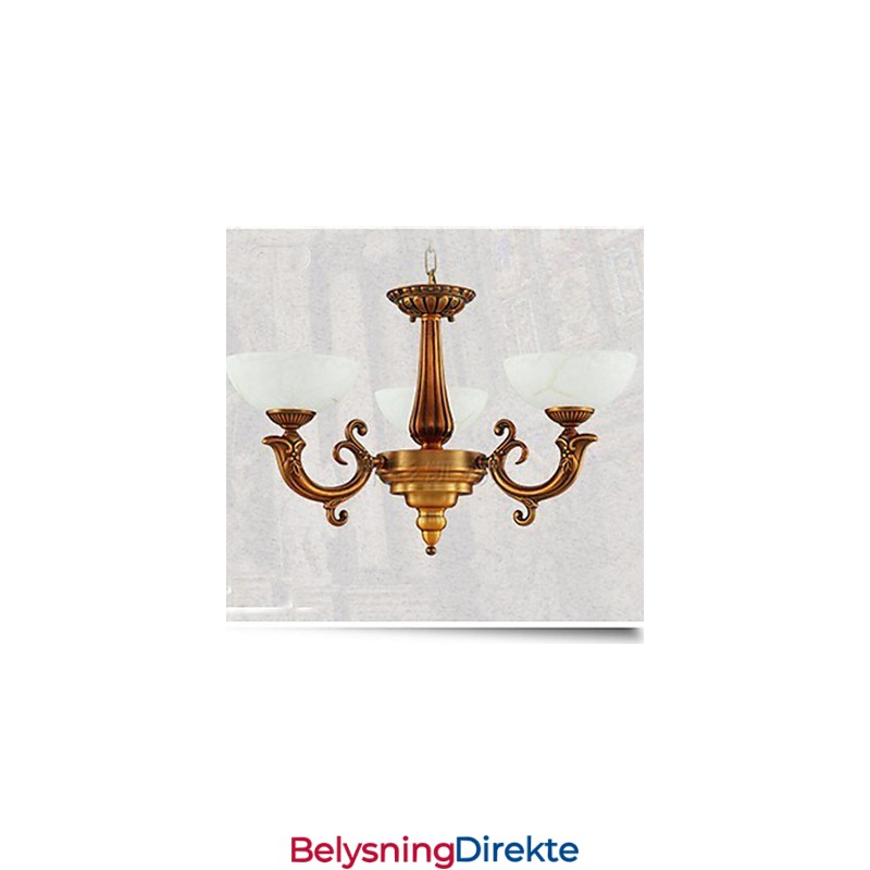 Kinesisk Stil Marmorlampe Lysekrone Full Kobberlampe Lysekrone