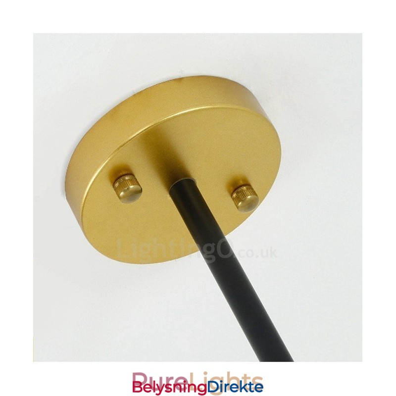 3-Lys Moderne, Samtidskunstnerisk Nordisk Stil Taklysekrone Med Svart Og Hvit Kuleformet Glassskjerm