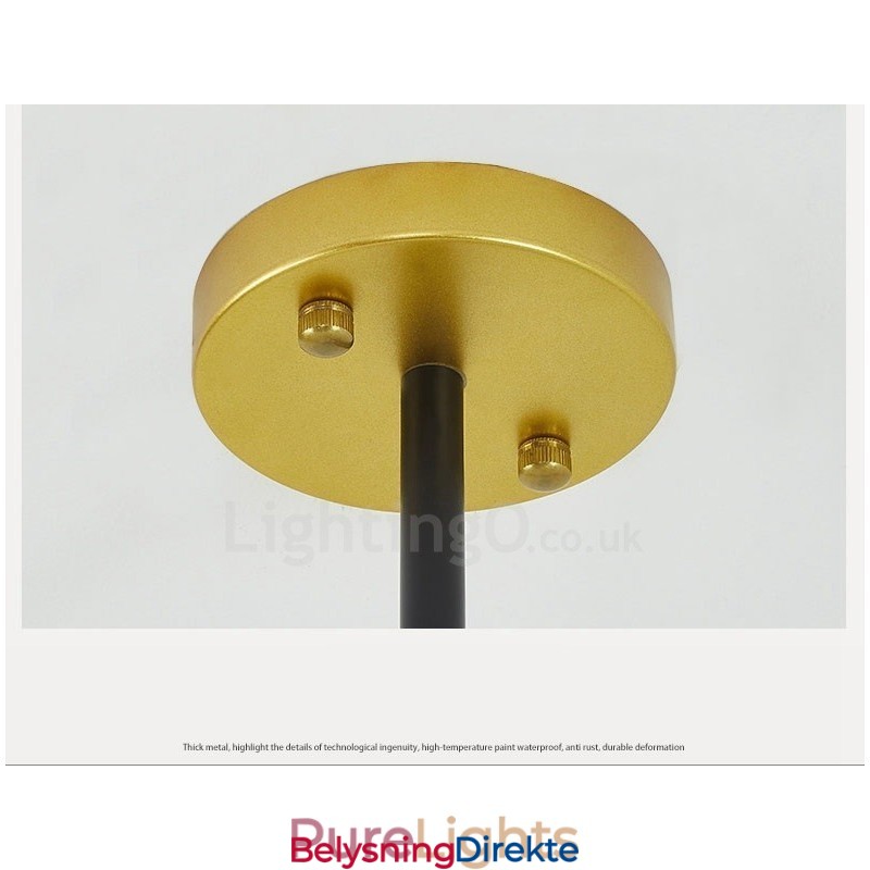 3-Lys Moderne, Samtidskunstnerisk Nordisk Stil Taklysekrone Med Svart Og Hvit Kuleformet Glassskjerm