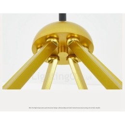 6-Lys Moderne, Samtidskunstnerisk Nordisk Stil Taklysekrone Med Svart Og Hvit Kuleglasskjerm