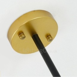 6-Lys Moderne, Samtidskunstnerisk Nordisk Stil Taklysekrone Med Svart Og Hvit Kuleglasskjerm