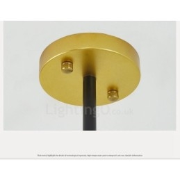 6-Lys Moderne, Samtidskunstnerisk Nordisk Stil Taklysekrone Med Svart Og Hvit Kuleglasskjerm