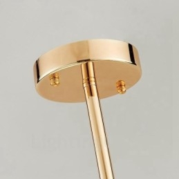 18-Lys Moderne Samtidskunst Taklamper Kobberbelagt Lysekrone Med Hvit Kuleformet Glassskjerm