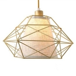 Retro Vintage Svart Jernpendellampe Med 1 Lys Og Stoffskjermer