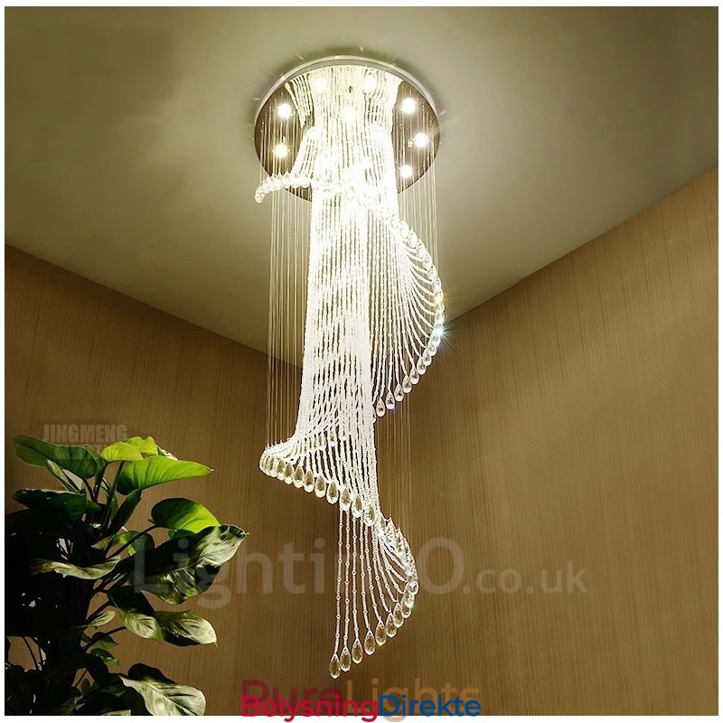 15 Lys Moderne Krystall Takpendellampe Innendørs Lysekrone Belysning Lamper Armaturer Med Pærer