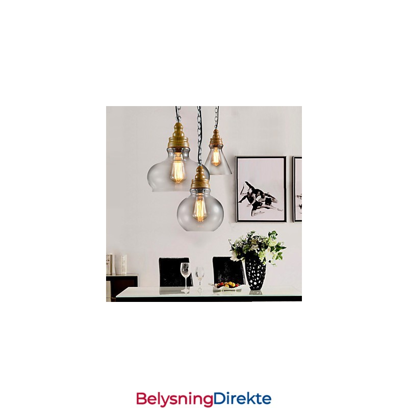 3-Lys Moderne, Samtidskunst Mini-Stil Metalllysekrone Anhengslampe