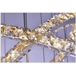 Dimmbar Wi-Fi Smart Tre Lyskildefarger 5 Ringer Moderne Krystall Takpendellampe Innendørs Lysekrone