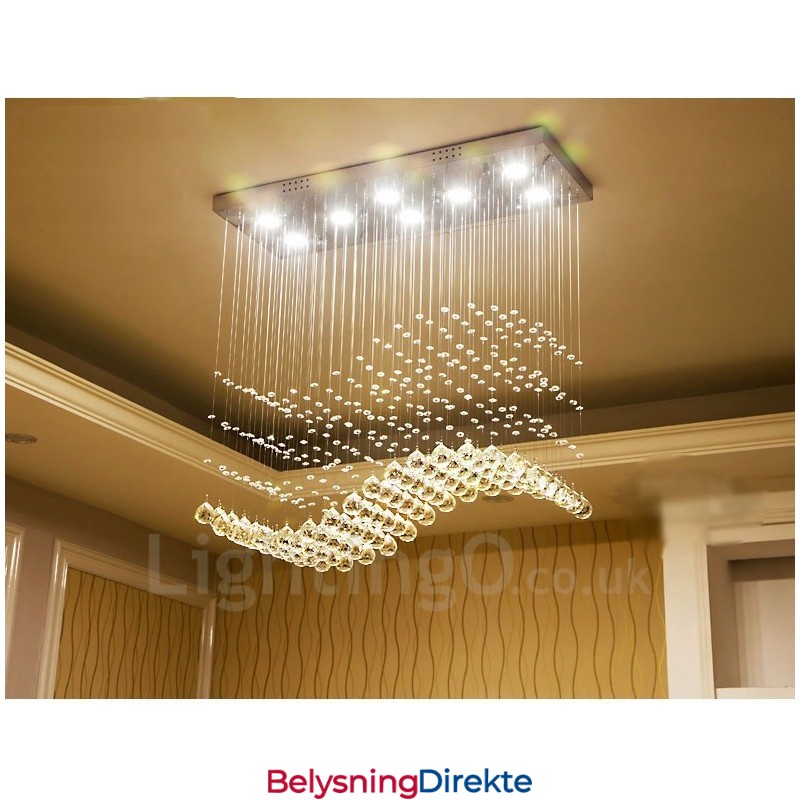 Moderne Krystall Takpendellampe Innendørs Lysekrone Belysning Lamper Armaturer