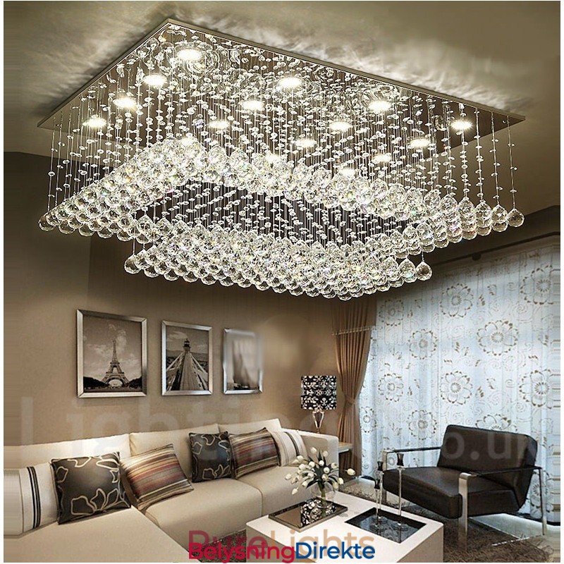 Moderne Krystall Takpendellampe Innendørs Lysekrone Belysning Lamper Armaturer