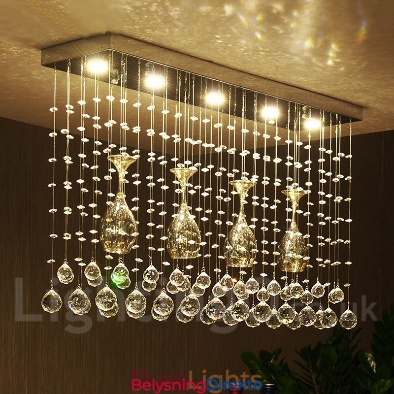 5 Lys Moderne Krystall Tak Anheng Lys Innendørs Lysekrone Belysning Lamper Armatur