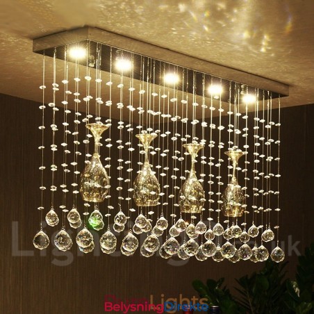 5 Lys Moderne Krystall Tak Anheng Lys Innendørs Lysekrone Belysning Lamper Armatur