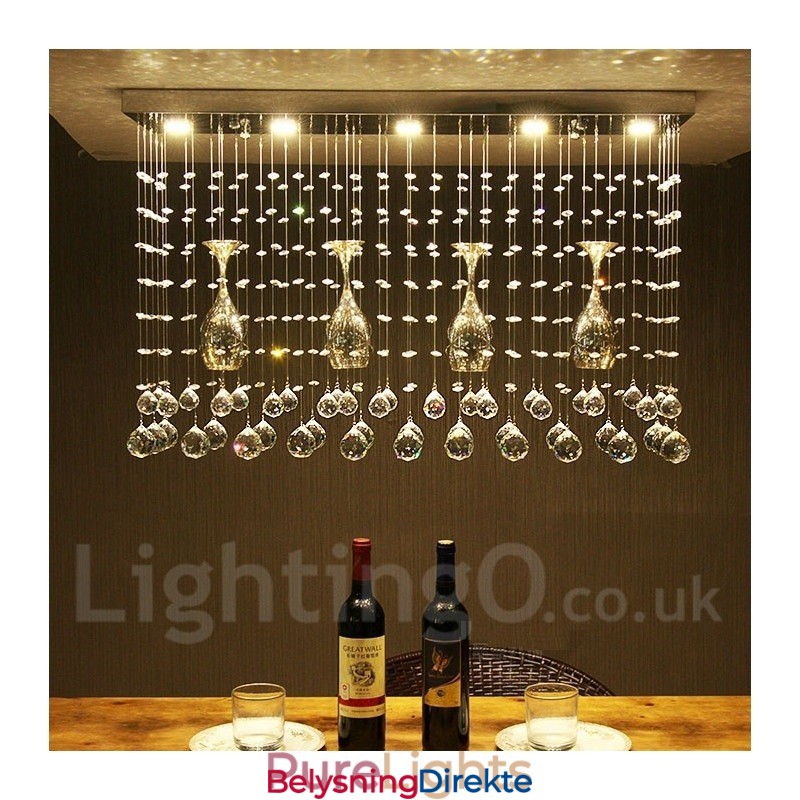5 Lys Moderne Krystall Tak Anheng Lys Innendørs Lysekrone Belysning Lamper Armatur