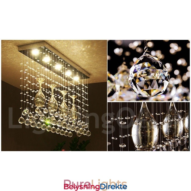 5 Lys Moderne Krystall Tak Anheng Lys Innendørs Lysekrone Belysning Lamper Armatur