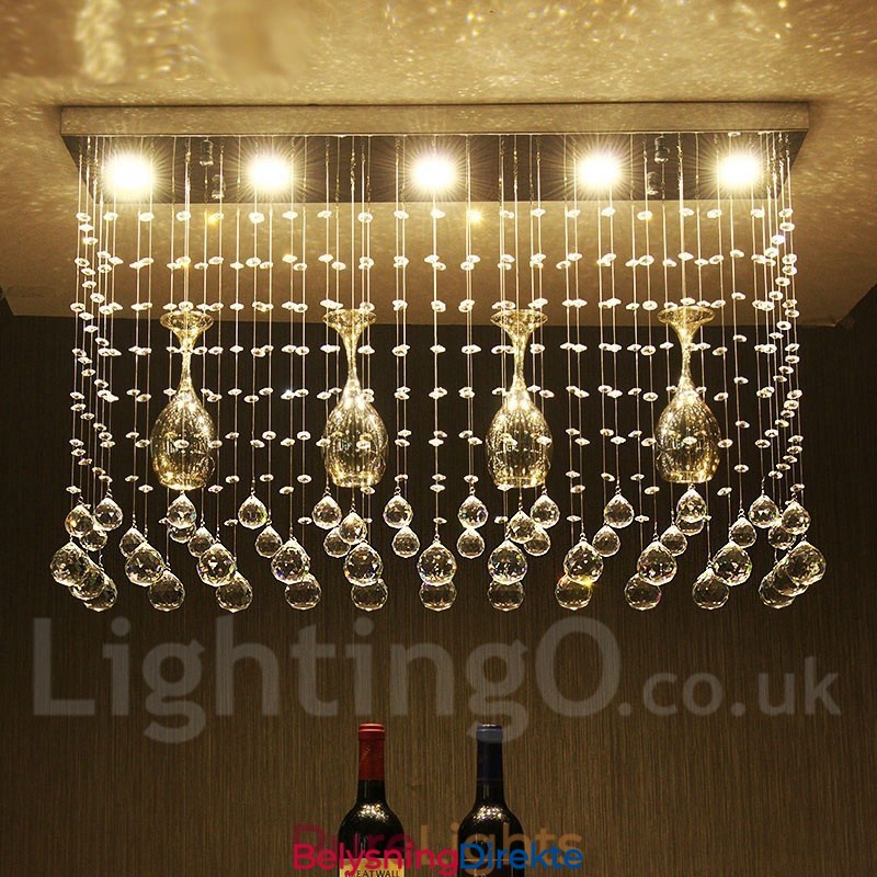 5 Lys Moderne Krystall Tak Anheng Lys Innendørs Lysekrone Belysning Lamper Armatur