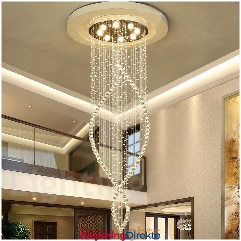 Ekstra Stor Moderne Krystall Takpendellampe Innendørs Lysekrone Belysning Lamper Armaturer