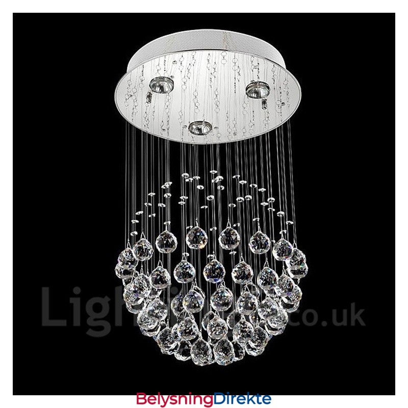 3 Lys Moderne Krystall Tak Anhengslampe Innendørs Lysekrone Belysning Lamper Armaturer