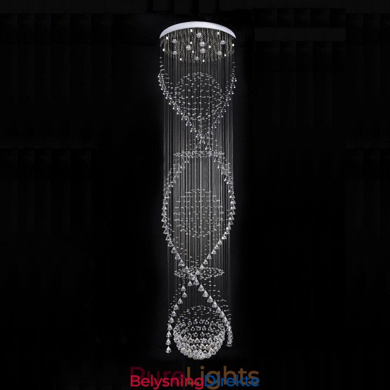 Ekstra Lang 5 Meter Moderne Krystall Takpendellampe Innendørs Lysekrone Belysning Lamper Armaturer